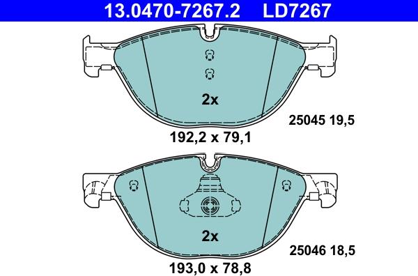 ATE 13.0470-7267.2 - Kit de plaquettes de frein, frein à disque cwaw.fr