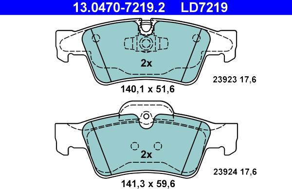 ATE 13.0470-7219.2 - Kit de plaquettes de frein, frein à disque cwaw.fr