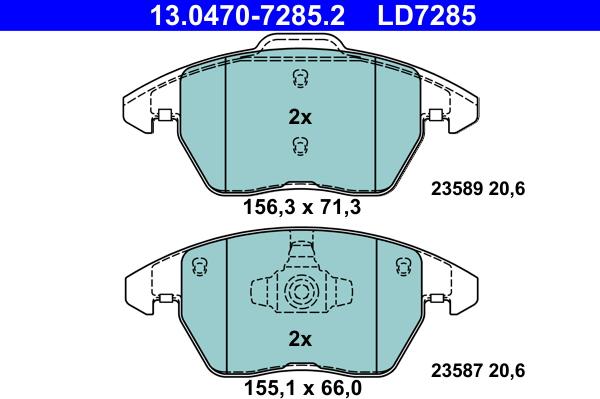 ATE 13.0470-7285.2 - Kit de plaquettes de frein, frein à disque cwaw.fr