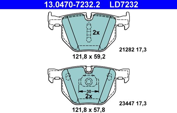 ATE 13.0470-7232.2 - Kit de plaquettes de frein, frein à disque cwaw.fr