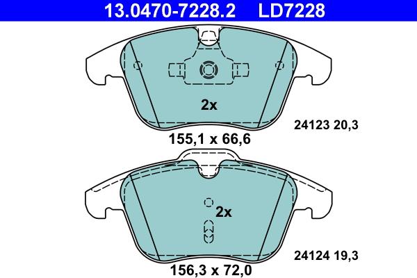 ATE 13.0470-7228.2 - Kit de plaquettes de frein, frein à disque cwaw.fr