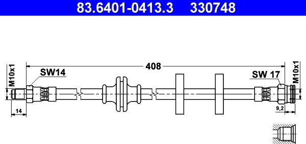 ATE 83.6401-0413.3 - Flexible de frein cwaw.fr