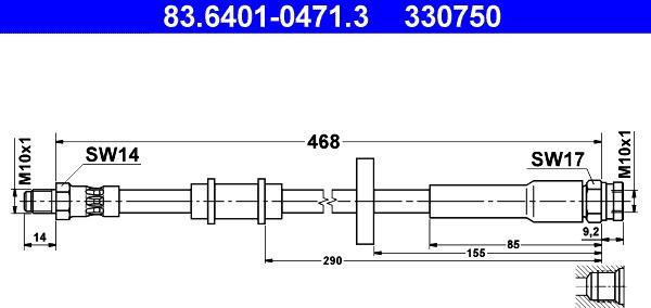 ATE 83.6401-0471.3 - Flexible de frein cwaw.fr