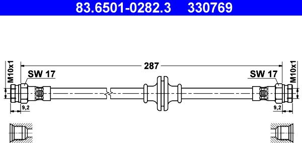 ATE 83.6501-0282.3 - Flexible de frein cwaw.fr