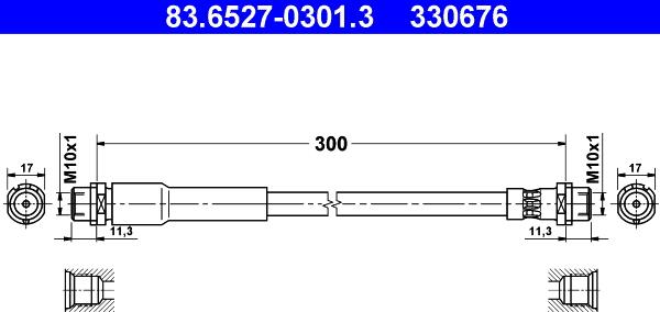 ATE 83.6527-0301.3 - Flexible de frein cwaw.fr