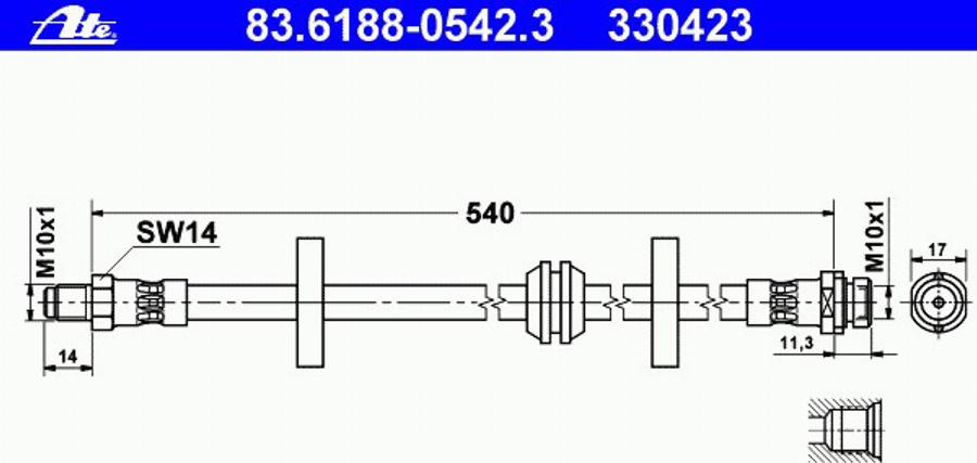 ATE 83618805423 - Flexible de frein cwaw.fr