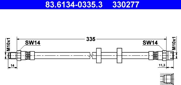 ATE 83.6134-0335.3 - Flexible de frein cwaw.fr