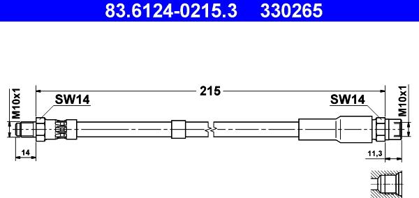 ATE 83.6124-0215.3 - Flexible de frein cwaw.fr