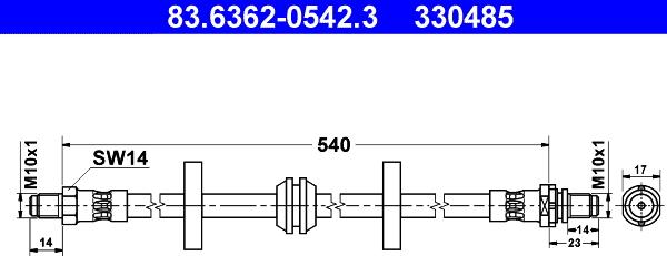 ATE 83.6362-0542.3 - Flexible de frein cwaw.fr