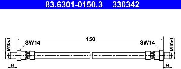 ATE 83.6301-0150.3 - Flexible de frein cwaw.fr