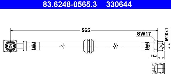 ATE 83.6248-0565.3 - Flexible de frein cwaw.fr