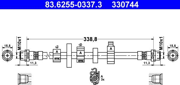 ATE 83.6255-0337.3 - Flexible de frein cwaw.fr