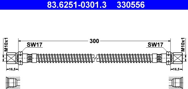 ATE 83.6251-0301.3 - Flexible de frein cwaw.fr