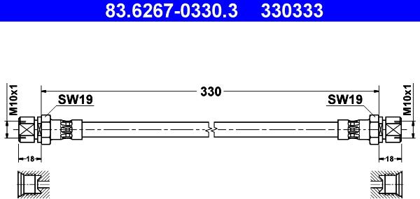 ATE 83.6267-0330.3 - Flexible de frein cwaw.fr