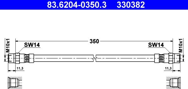 ATE 83.6204-0350.3 - Flexible de frein cwaw.fr