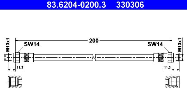 ATE 83.6204-0200.3 - Flexible de frein cwaw.fr