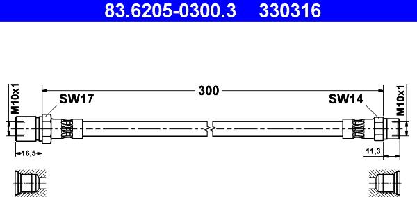 ATE 83.6205-0300.3 - Flexible de frein cwaw.fr