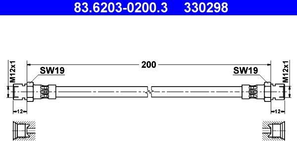 ATE 83.6203-0200.3 - Flexible de frein cwaw.fr