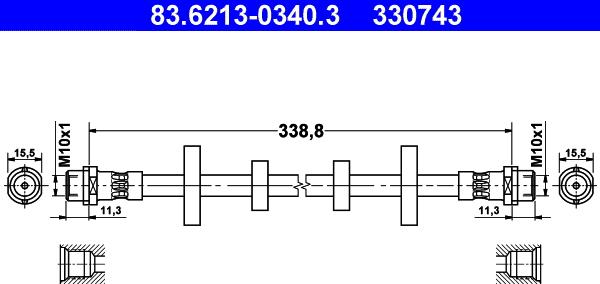 ATE 83.6213-0340.3 - Flexible de frein cwaw.fr