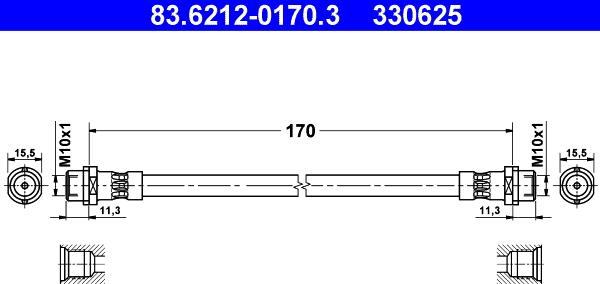 ATE 83.6212-0170.3 - Flexible de frein cwaw.fr