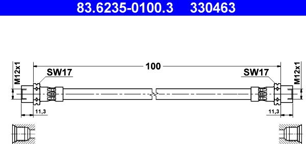 ATE 83.6235-0100.3 - Flexible de frein cwaw.fr