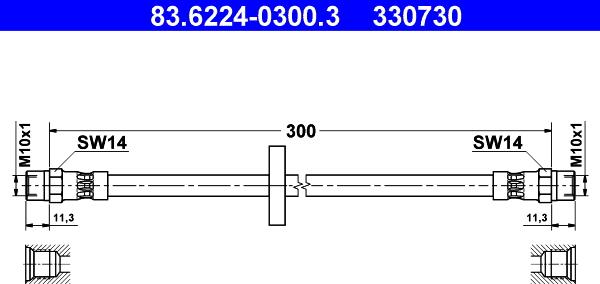 ATE 83.6224-0300.3 - Flexible de frein cwaw.fr