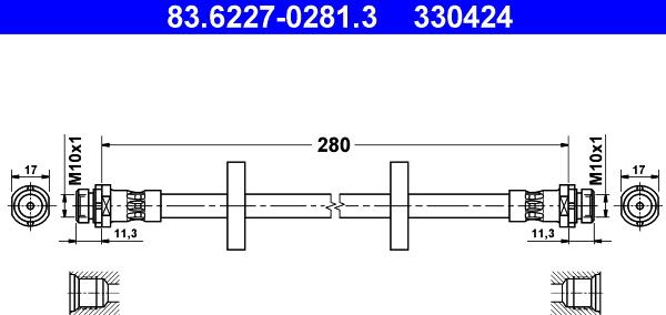 ATE 83.6227-0281.3 - Flexible de frein cwaw.fr