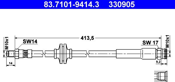 ATE 83.7101-9414.3 - Flexible de frein cwaw.fr