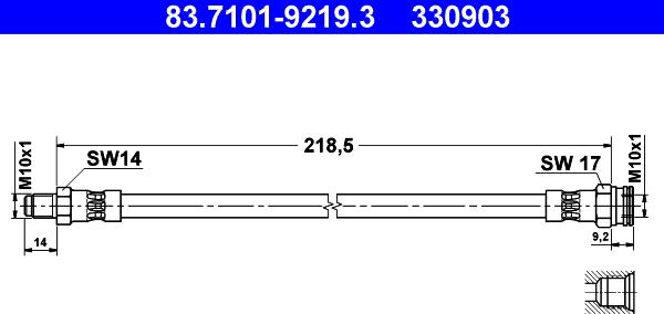 ATE 83.7101-9219.3 - Flexible de frein cwaw.fr