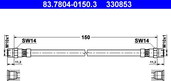 ATE 83.7804-0150.3 - Flexible de frein cwaw.fr