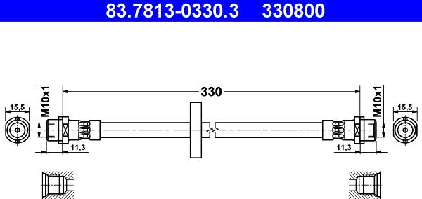 ATE 83.7813-0330.3 - Flexible de frein cwaw.fr