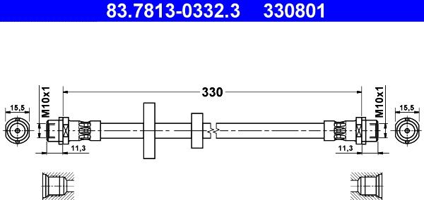 ATE 83.7813-0332.3 - Flexible de frein cwaw.fr