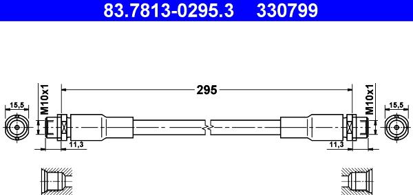 ATE 83.7813-0295.3 - Flexible de frein cwaw.fr