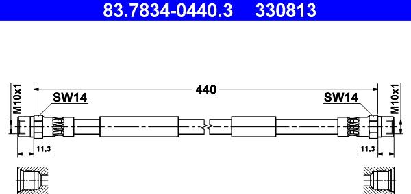 ATE 83.7834-0440.3 - Flexible de frein cwaw.fr