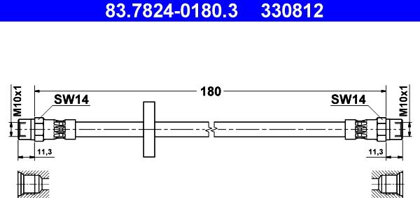 ATE 83.7824-0180.3 - Flexible de frein cwaw.fr