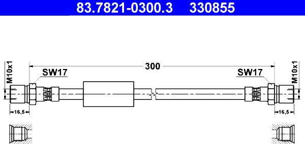 ATE 83.7821-0300.3 - Flexible de frein cwaw.fr