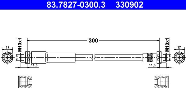 ATE 83.7827-0300.3 - Flexible de frein cwaw.fr