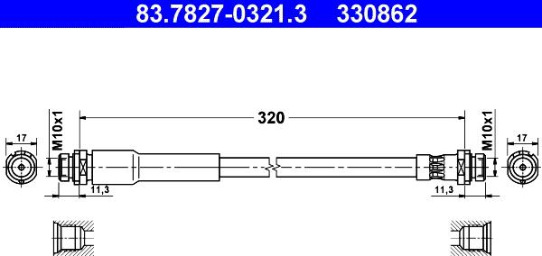 ATE 83.7827-0321.3 - Flexible de frein cwaw.fr