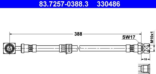 ATE 83.7257-0388.3 - Flexible de frein cwaw.fr