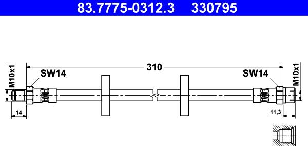 ATE 83.7775-0312.3 - Flexible de frein cwaw.fr