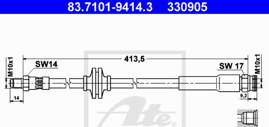 ATE 330905 - Flexible de frein cwaw.fr