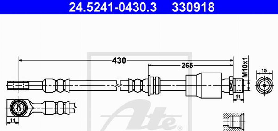 ATE 330918 - Flexible de frein cwaw.fr