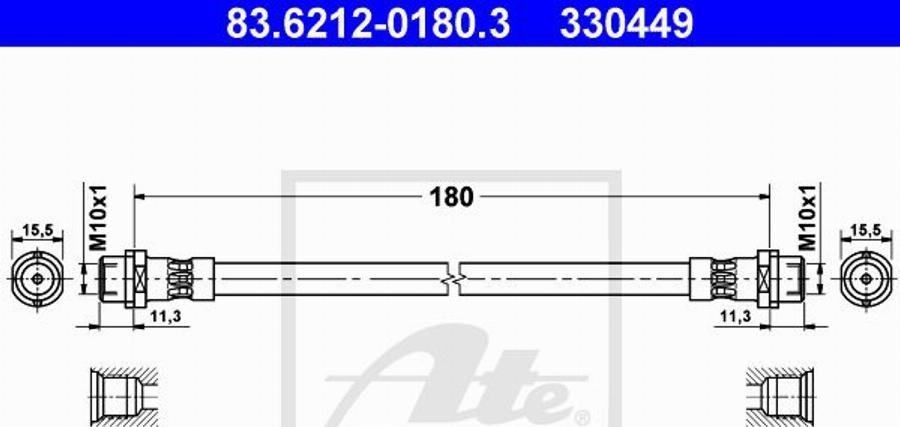 ATE 330449 - Flexible de frein cwaw.fr