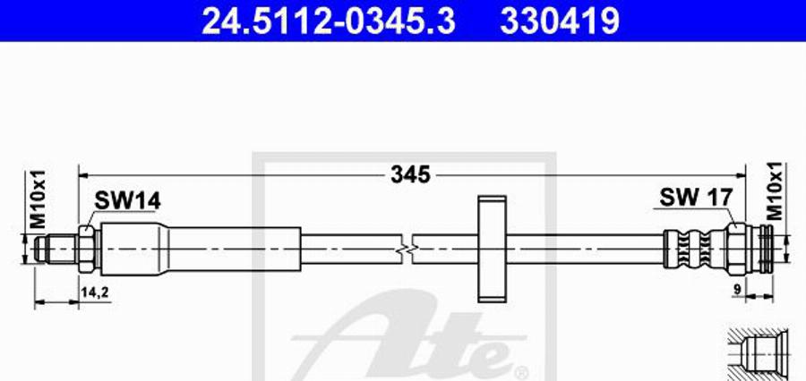 ATE 330419 - Flexible de frein cwaw.fr