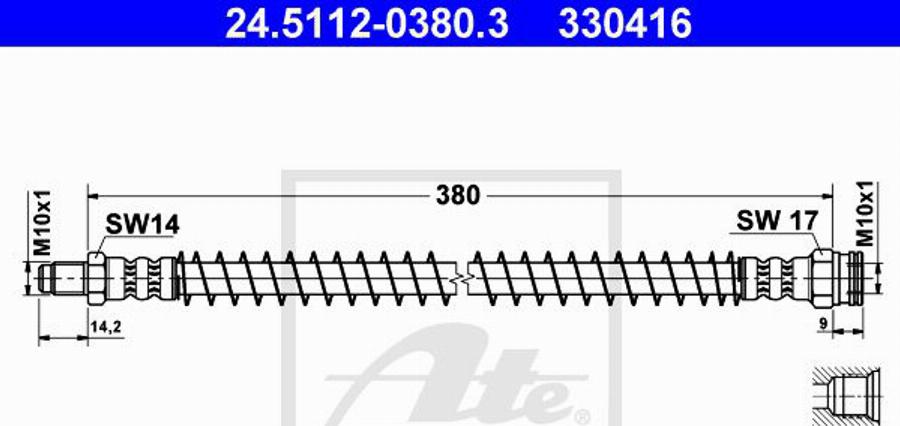 ATE 330416 - Flexible de frein cwaw.fr