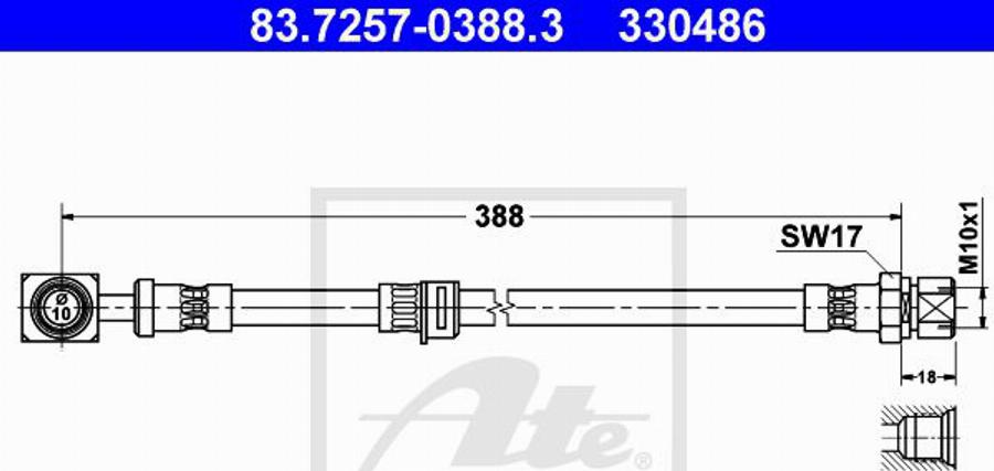 ATE 330486 - Flexible de frein cwaw.fr