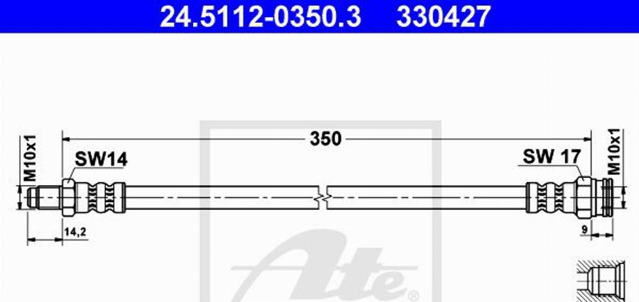 ATE 330427 - Flexible de frein cwaw.fr