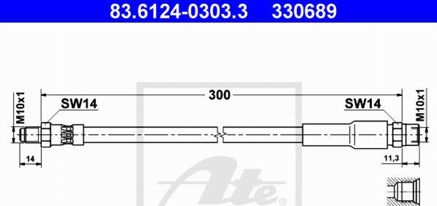 ATE 330689 - Flexible de frein cwaw.fr