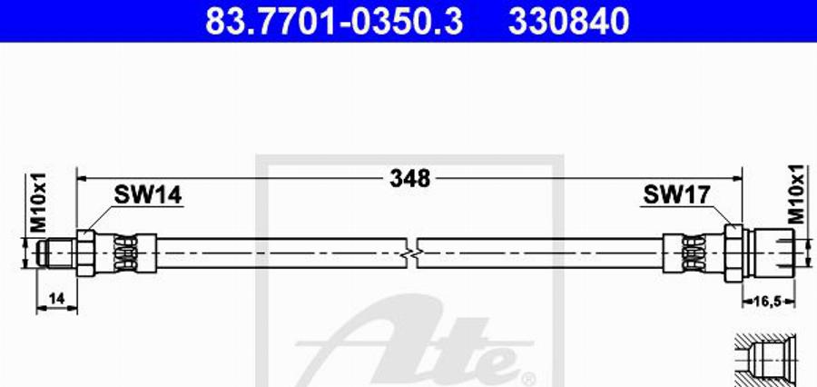 ATE 330840 - Flexible de frein cwaw.fr