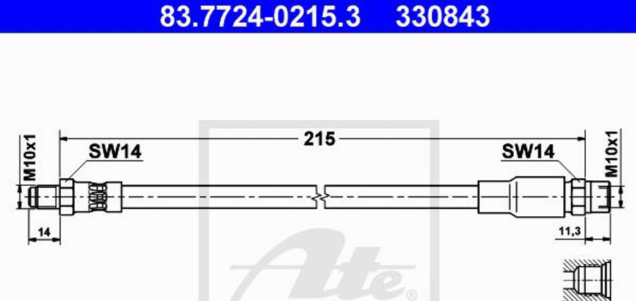 ATE 330843 - Flexible de frein cwaw.fr